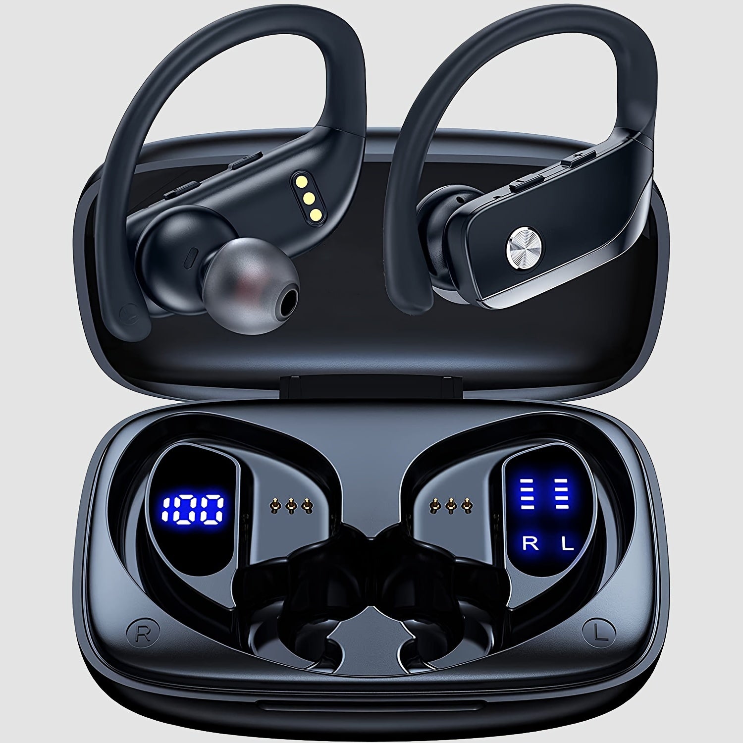 Wireless Sport Earbuds – Sweat-Resistant with LED Display.