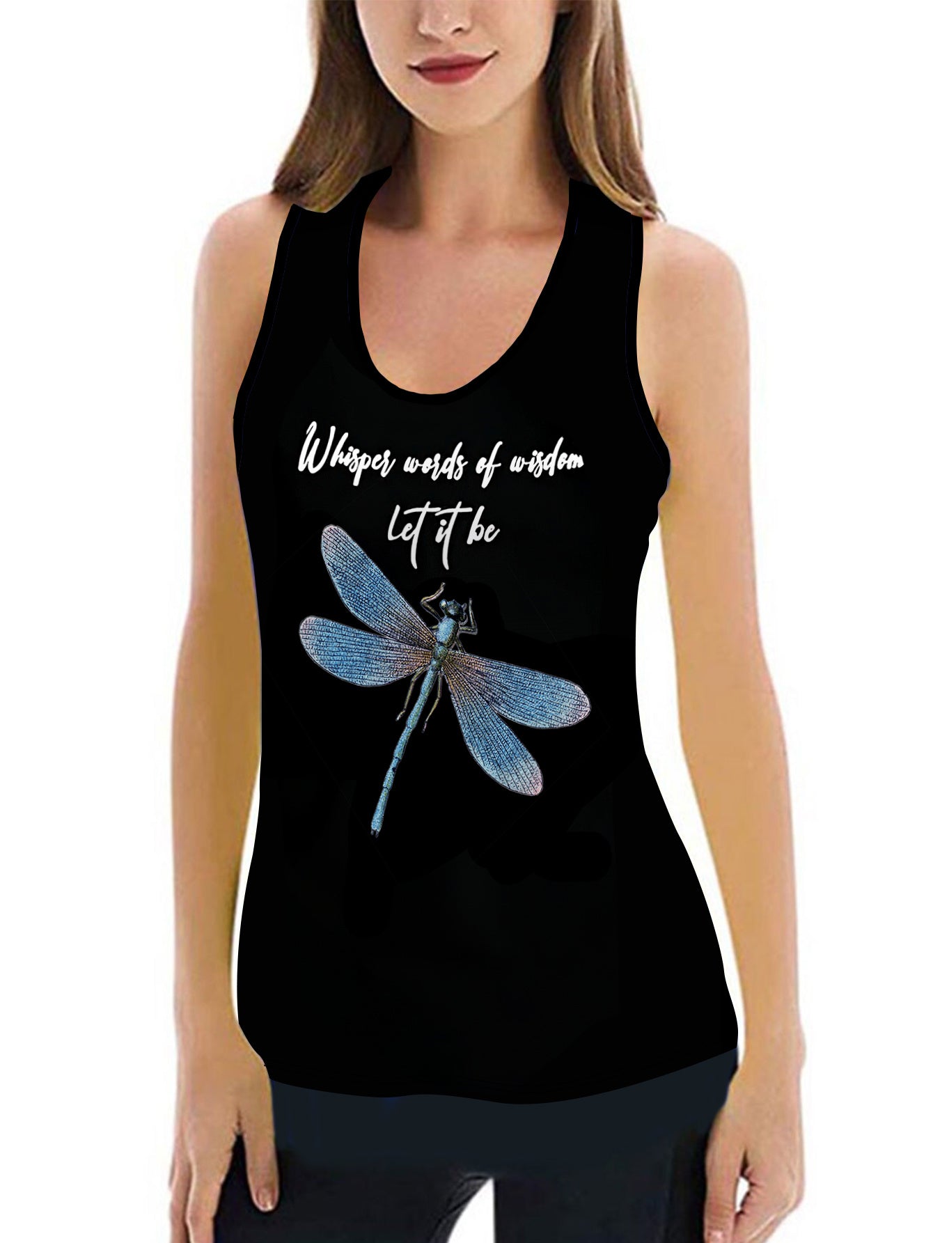 Women’s Dragonfly Tank Top & Legging Set – Casual & Fitness.