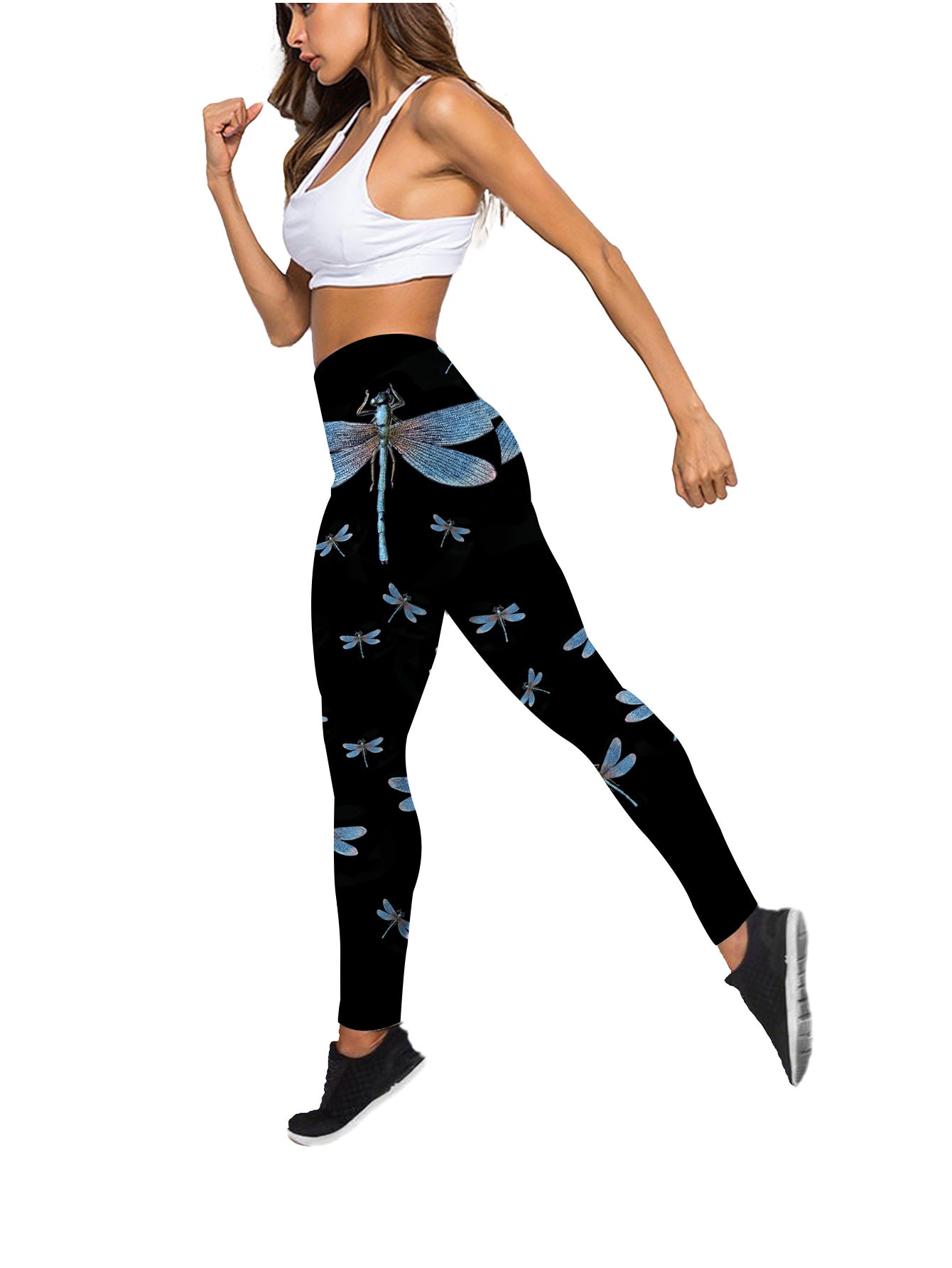 Women’s Dragonfly Tank Top & Legging Set – Casual & Fitness.