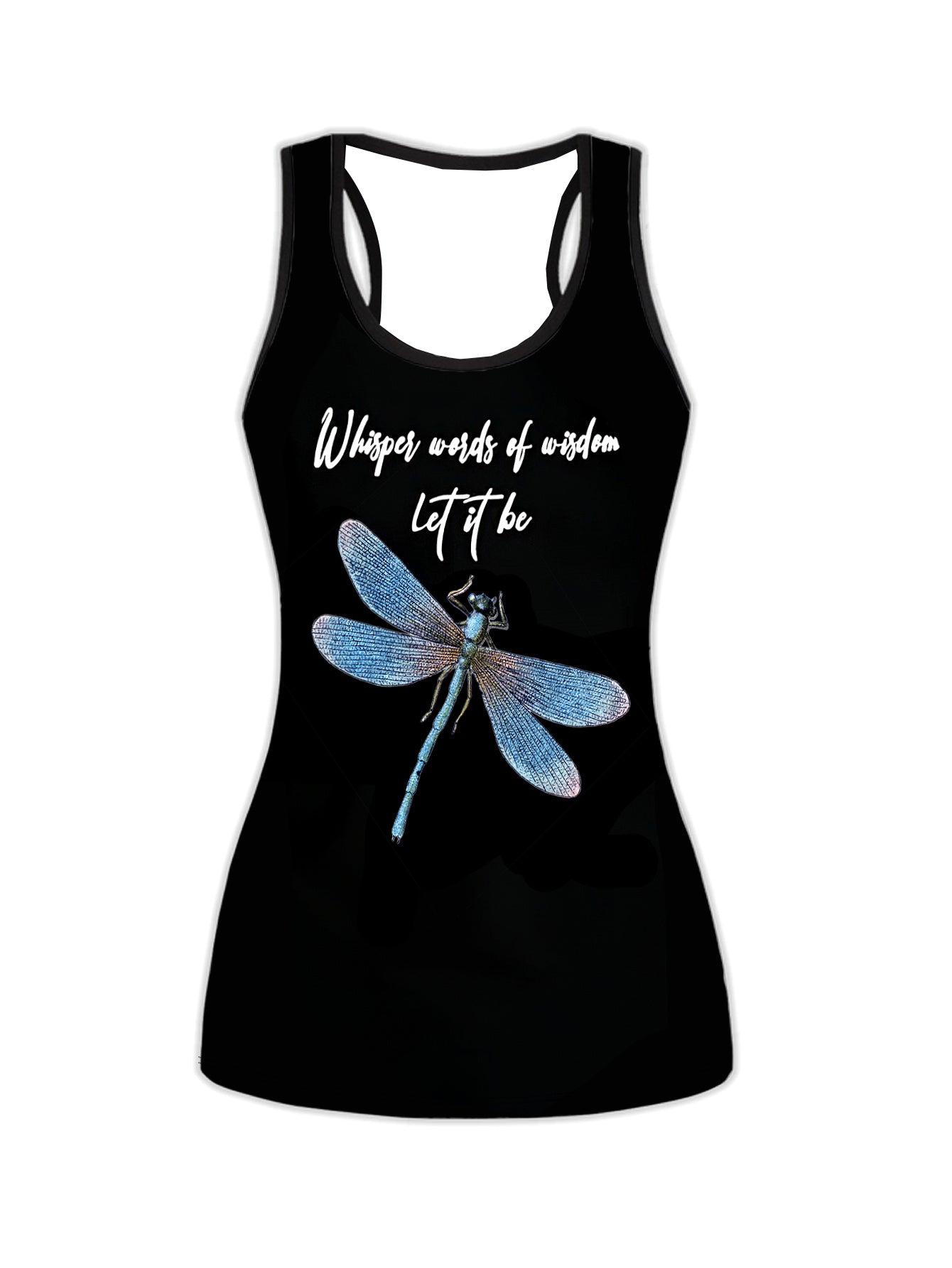 Women’s Dragonfly Tank Top & Legging Set – Casual & Fitness.