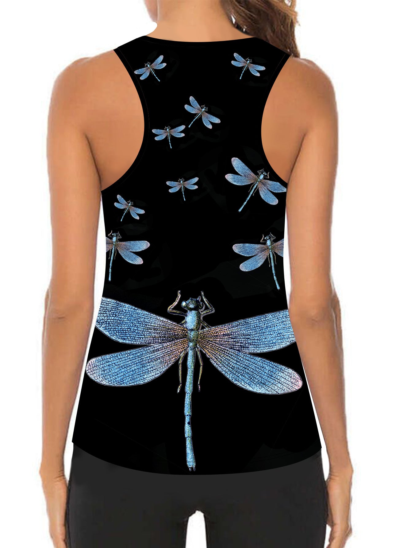 Women’s Dragonfly Tank Top & Legging Set – Casual & Fitness.