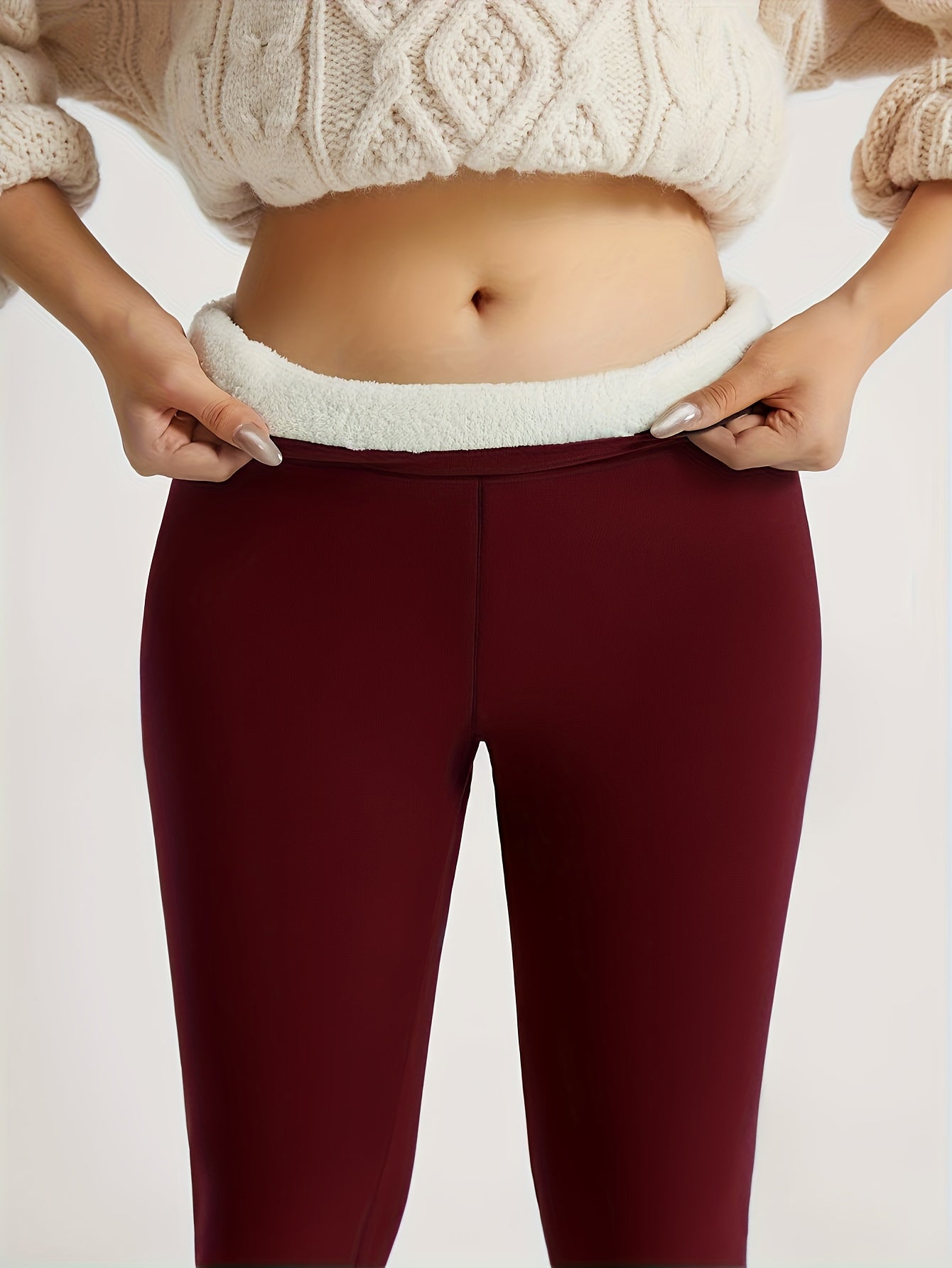 Women’s High-Waisted Thermal Leggings – Fleece-Lined.