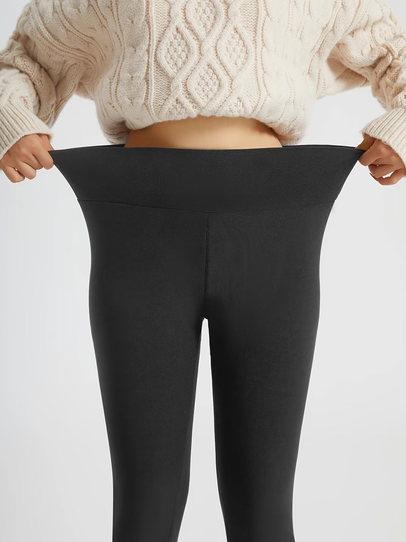 Women’s High-Waisted Thermal Leggings – Fleece-Lined.