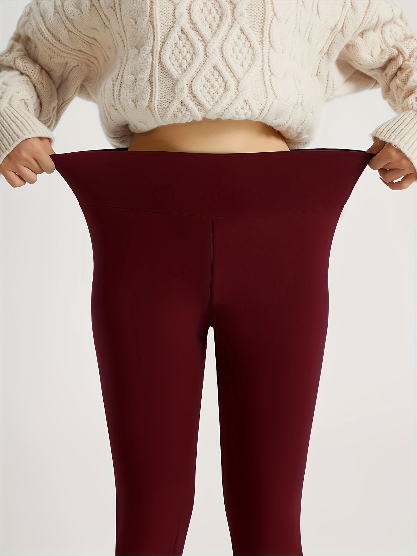 Women’s High-Waisted Thermal Leggings – Fleece-Lined.