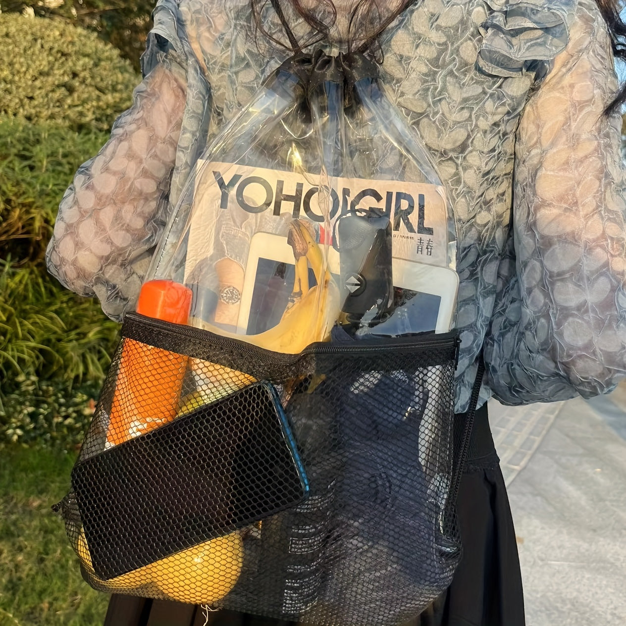 Waterproof Drawstring Backpack – Clear PVC.