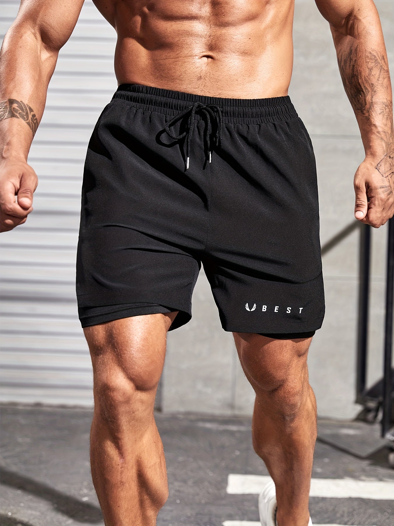 Men’s Double-Layer Sport Shorts – Drawstring.
