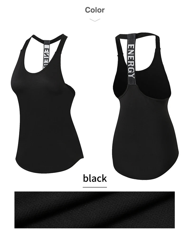 Women’s Black Sleeveless Gym Top – Backless Yoga Shirt.