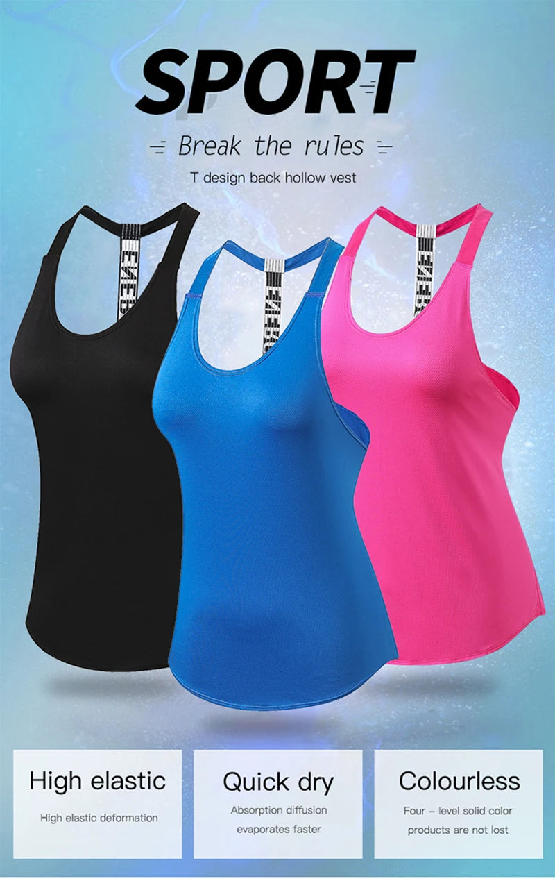 Women’s Black Sleeveless Gym Top – Backless Yoga Shirt.