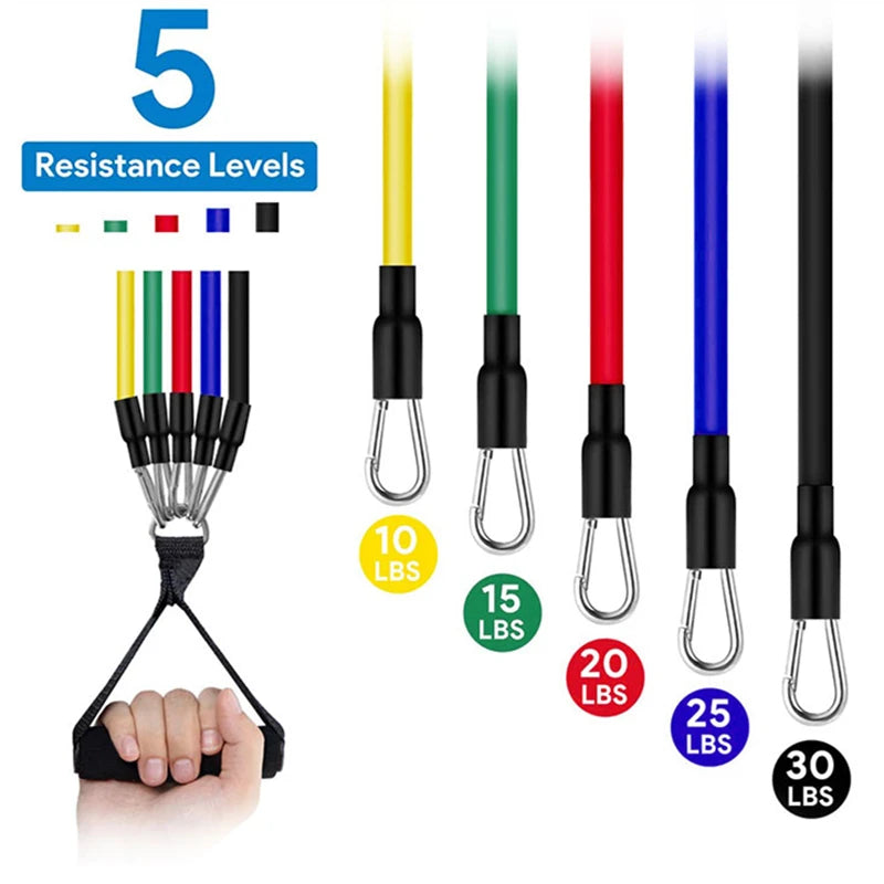 11-Piece Resistance Band Set – Portable Fitness Equipment.