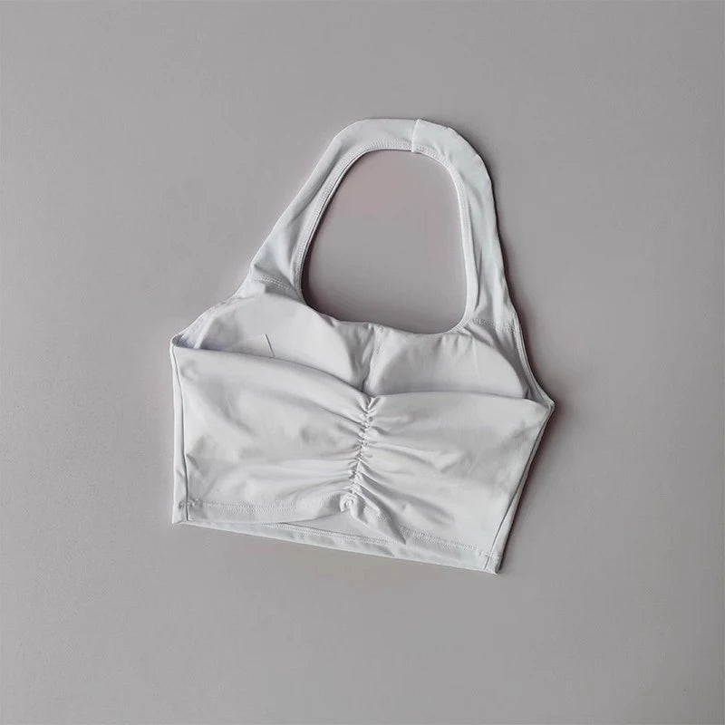 Women’s Backless Fitness Sports Bra – Athletic Crop Top.