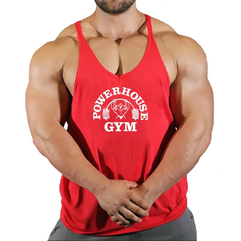Men’s Gym Stringer Vest – Sleeveless Bodybuilding Shirt.
