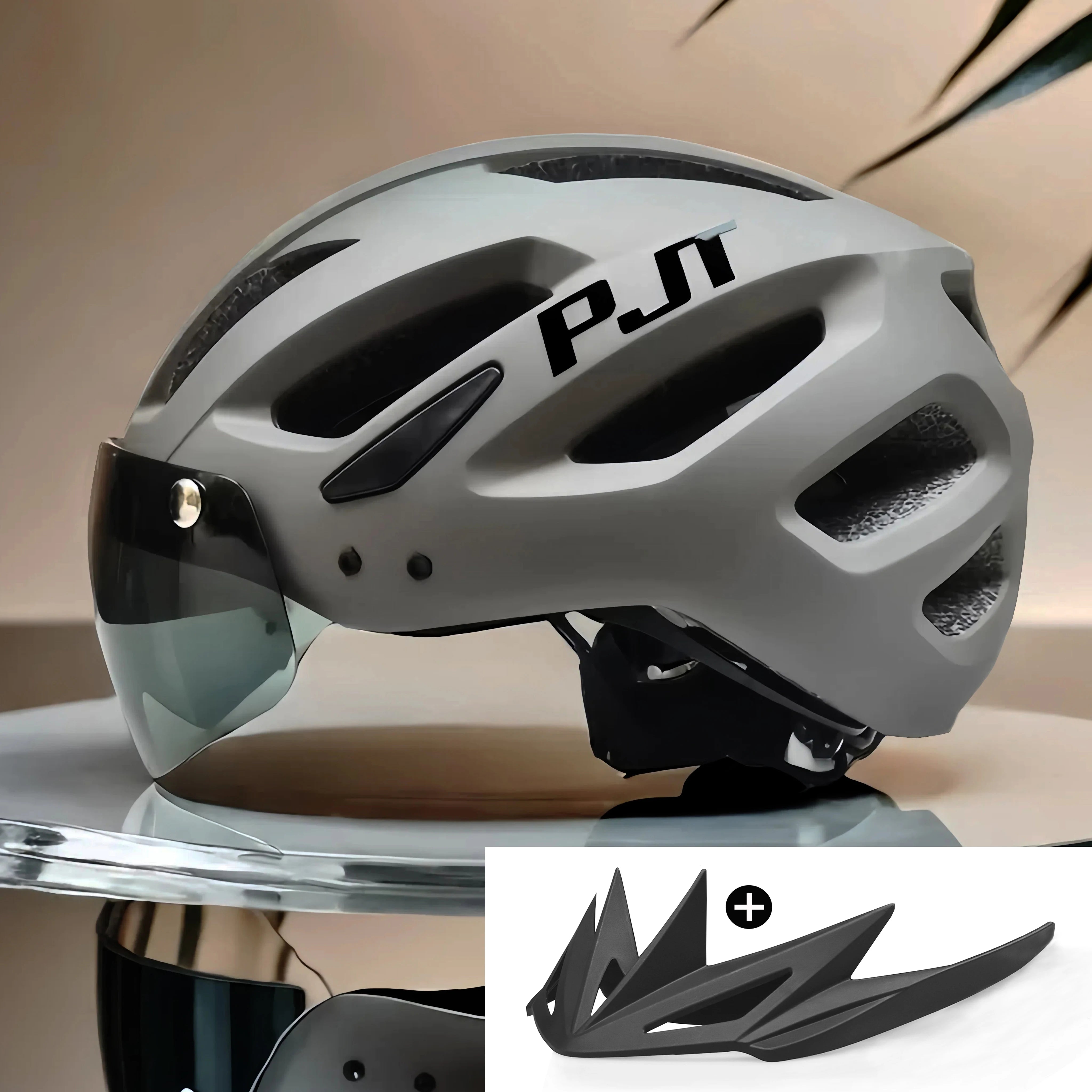 PJT LED Bike Helmet with Sun Goggle Visor – Men’s Road & MTB Helmet.