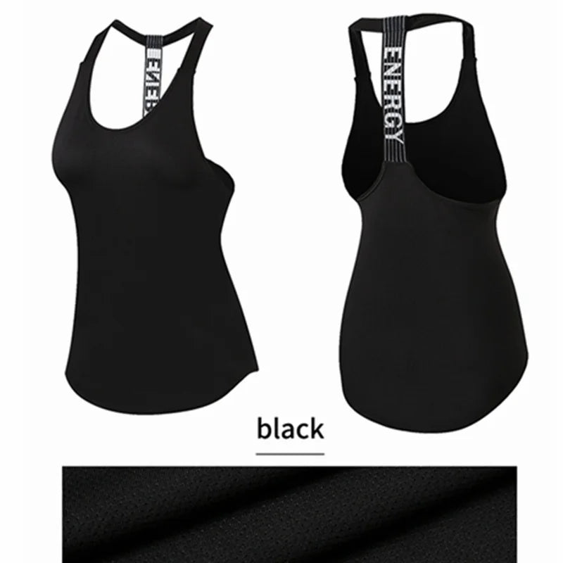 Women’s Black Sleeveless Gym Top – Backless Yoga Shirt.