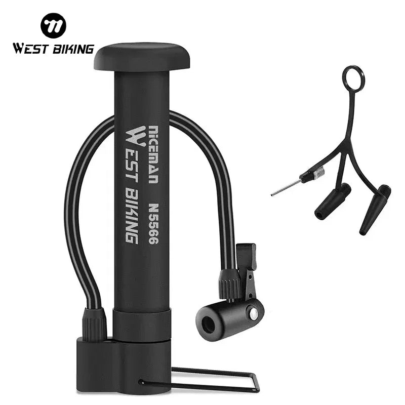 WEST BIKING MTB Bicycle Pump – 80 PSI Manual Floor Pump.
