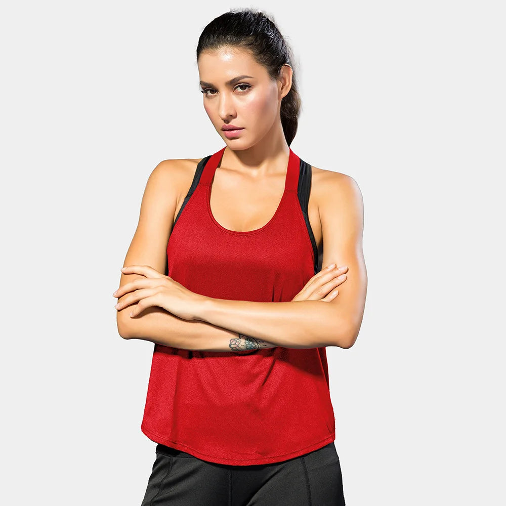 Women’s Black Sleeveless Gym Top – Backless Yoga Shirt.