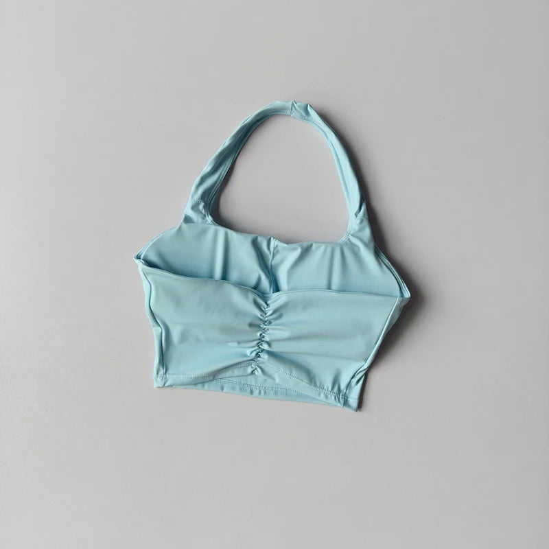 Women’s Backless Fitness Sports Bra – Athletic Crop Top.