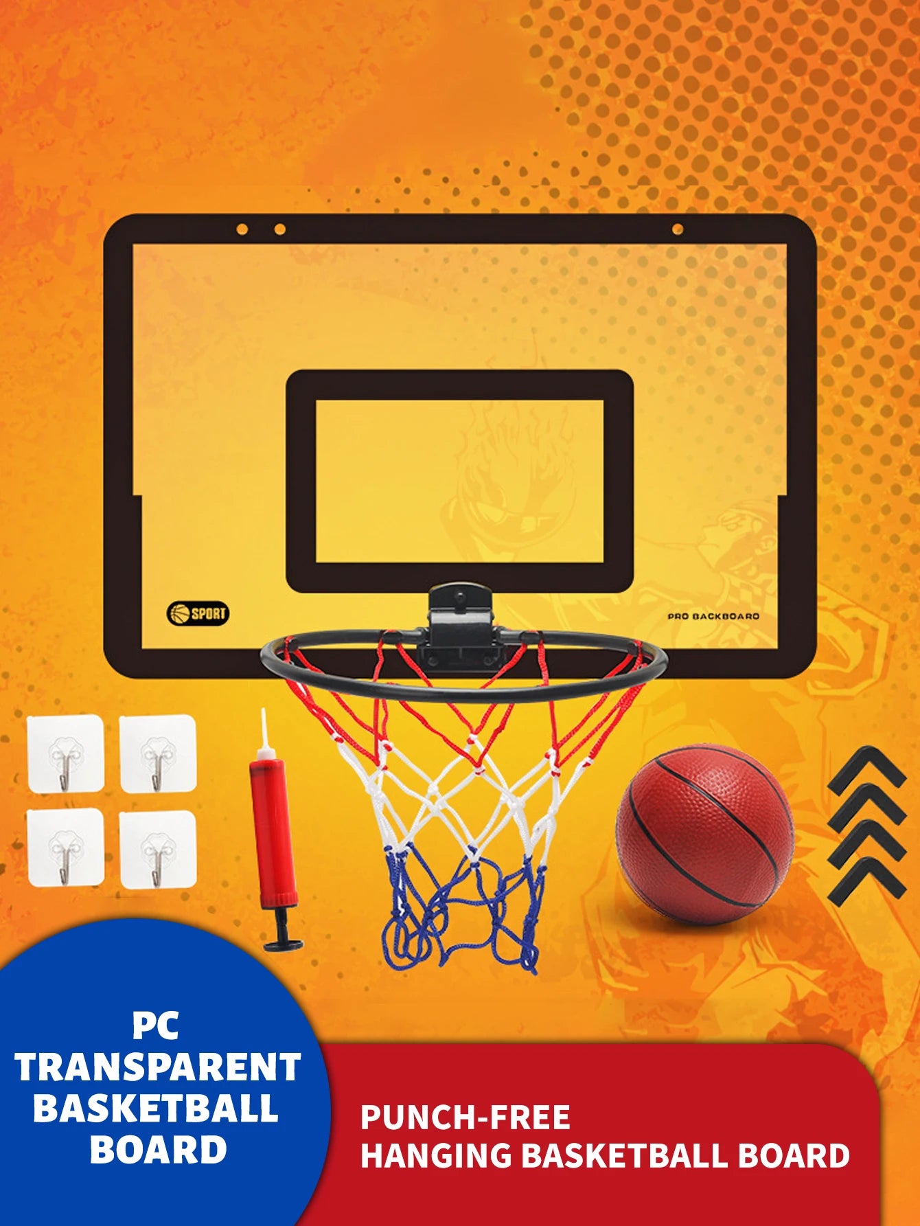 Children’s Foldable Wall-Mounted Basketball Stand – Indoor & Outdoor.