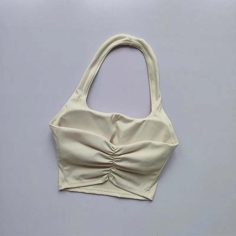 Women’s Backless Fitness Sports Bra – Athletic Crop Top.