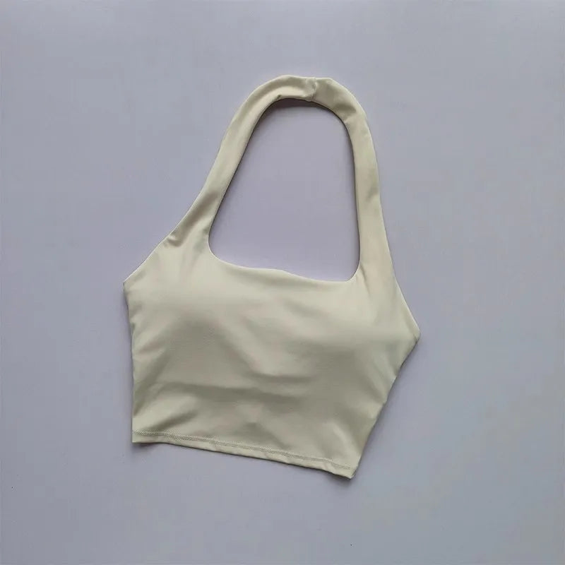 Women’s Backless Fitness Sports Bra – Athletic Crop Top.