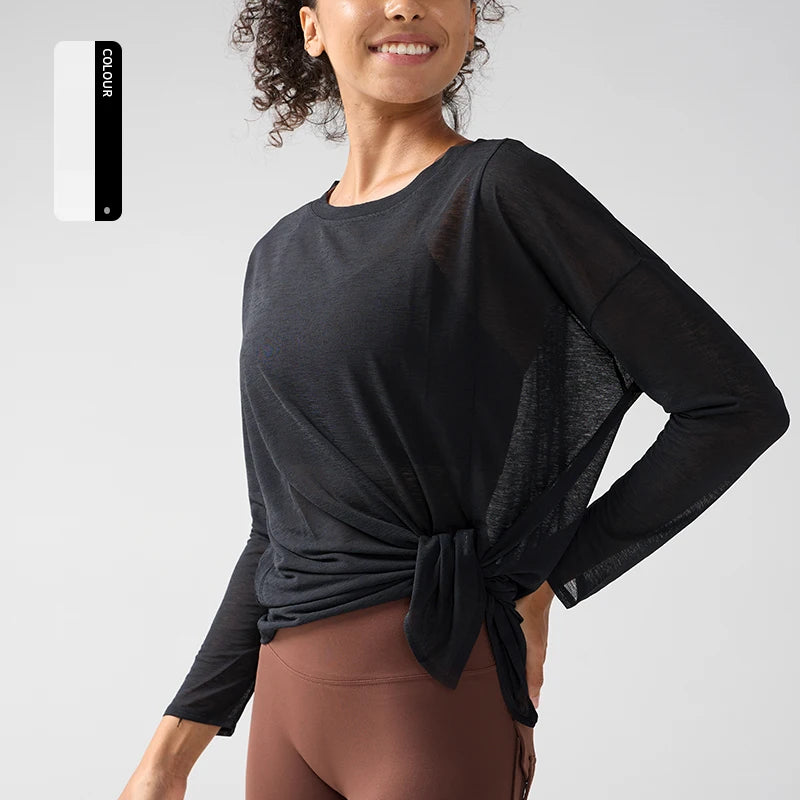 Women’s Gym & Yoga Long Sleeve Top – Quick-Dry.