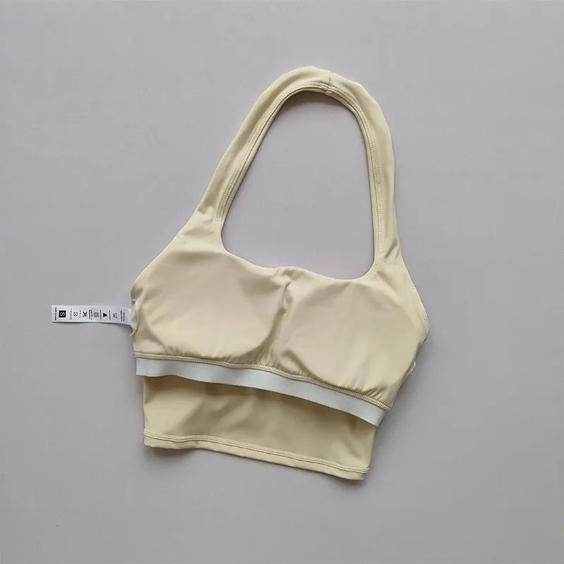 Women’s Backless Fitness Sports Bra – Athletic Crop Top.