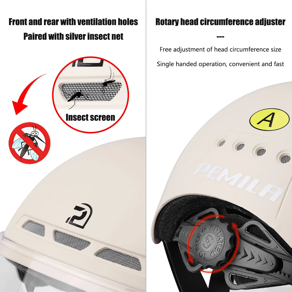 PEMILA Adult Cycling Helmet – With Goggles & Ear Protection.