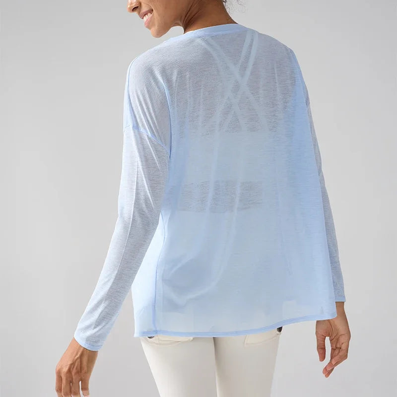 Women’s Gym & Yoga Long Sleeve Top – Quick-Dry.