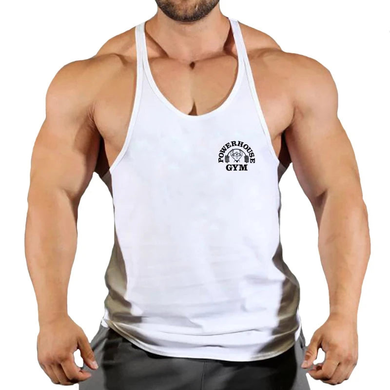 Men’s Gym Stringer Vest – Sleeveless Bodybuilding Shirt.