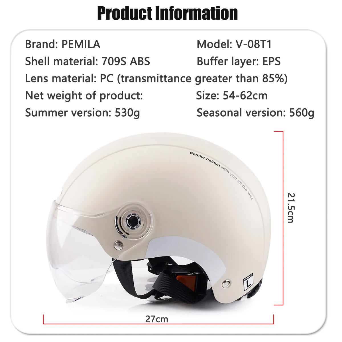 PEMILA Adult Cycling Helmet – With Goggles & Ear Protection.