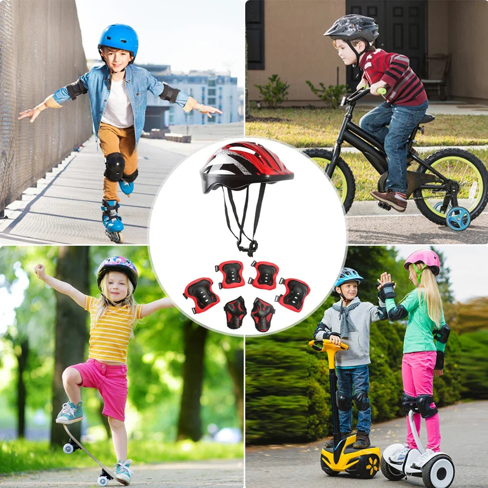 7-Piece Kids’ Protective Gear Set – Helmet, Knee & Elbow Pads.