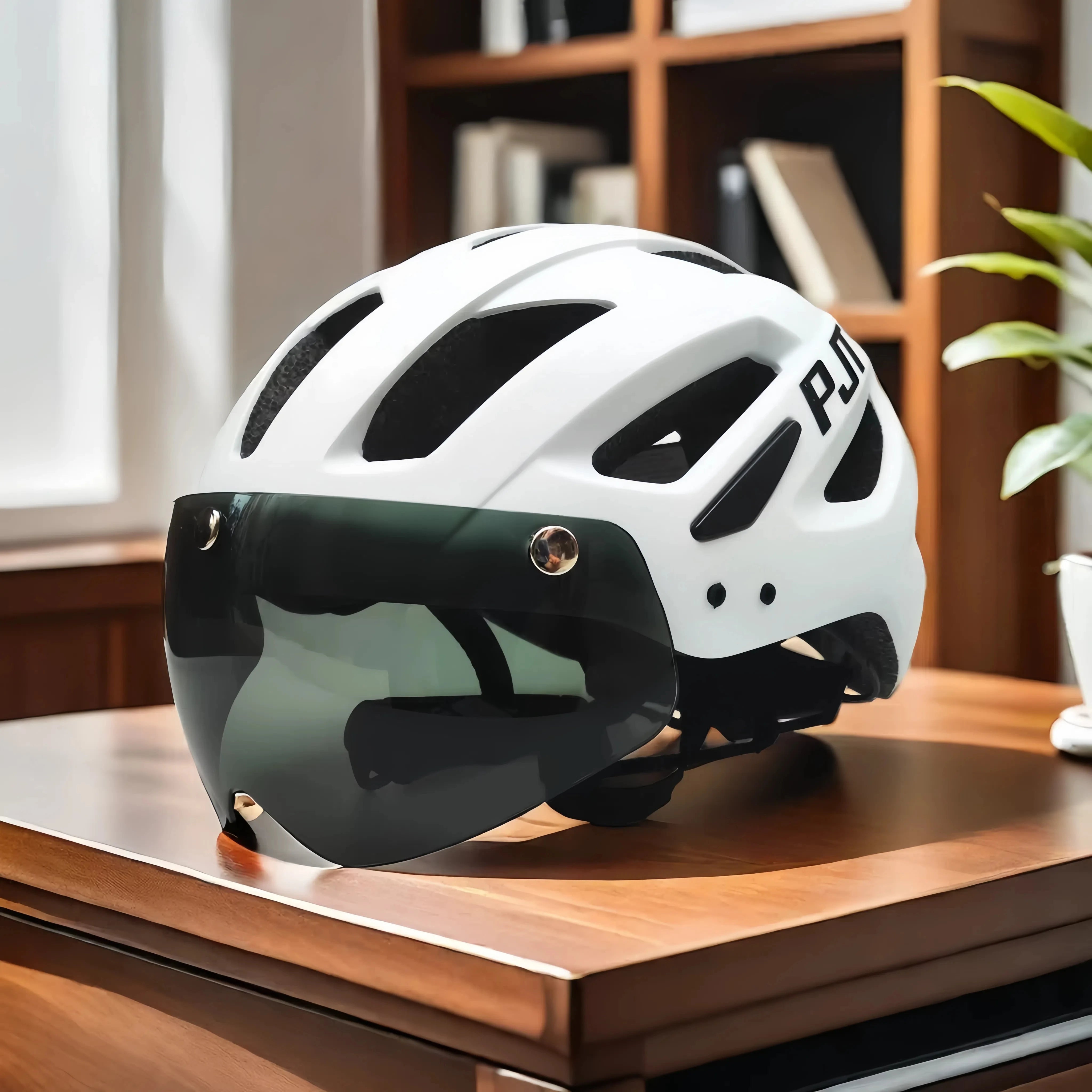 PJT LED Bike Helmet with Sun Goggle Visor – Men’s Road & MTB Helmet.