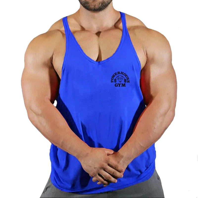 Men’s Gym Stringer Vest – Sleeveless Bodybuilding Shirt.