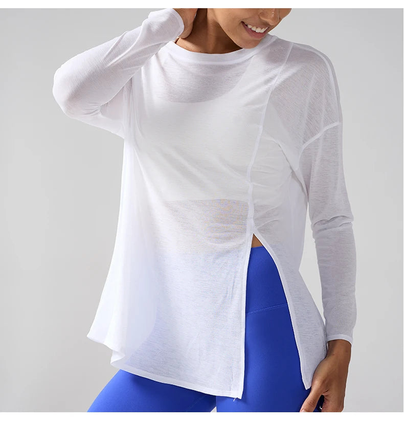 Women’s Gym & Yoga Long Sleeve Top – Quick-Dry.