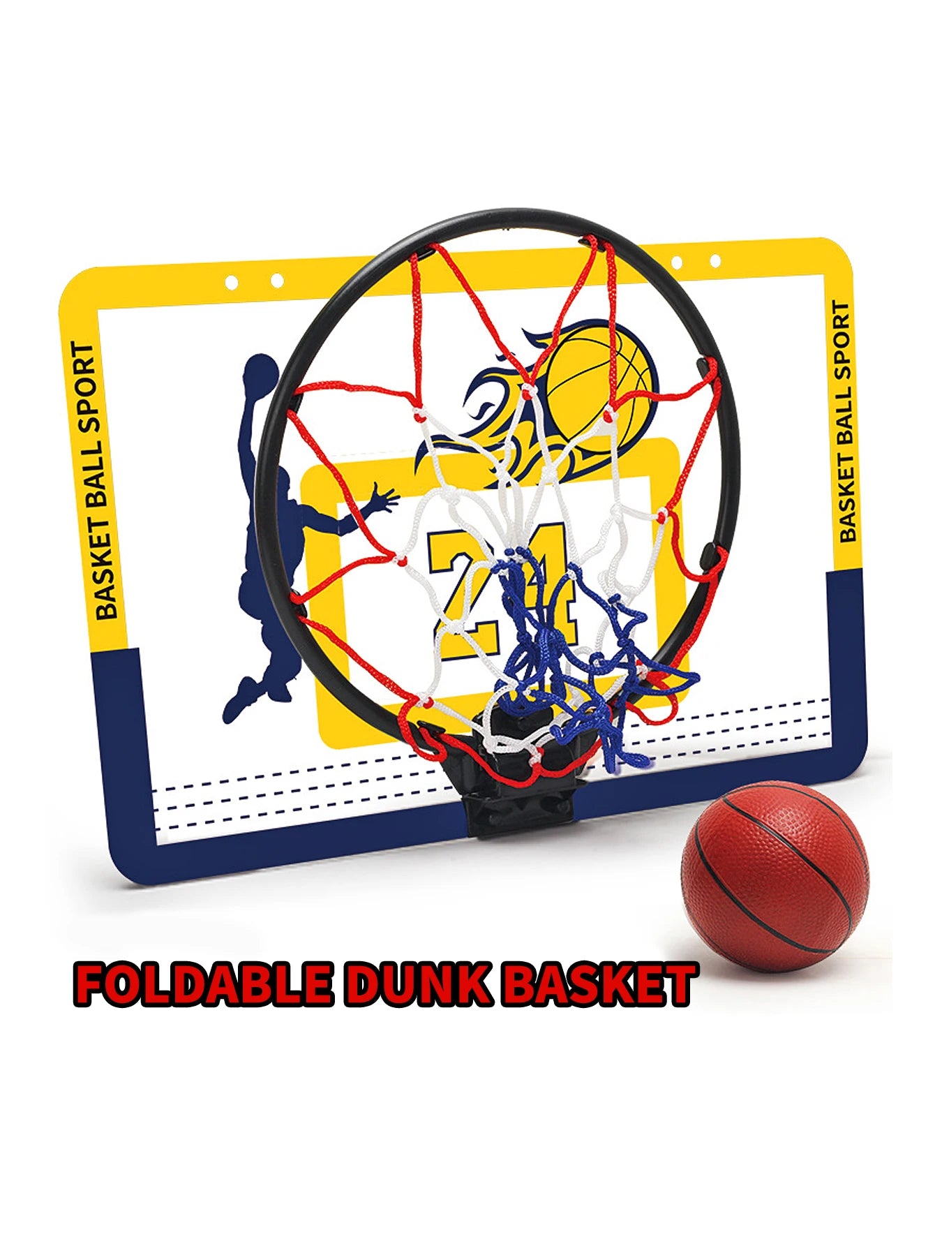 Children’s Foldable Wall-Mounted Basketball Stand – Indoor & Outdoor.