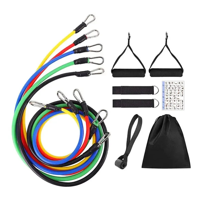 11-Piece Resistance Band Set – Portable Fitness Equipment.