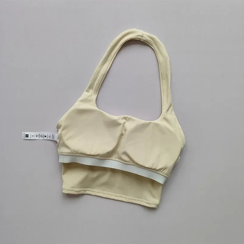 Women’s Backless Fitness Sports Bra – Athletic Crop Top.