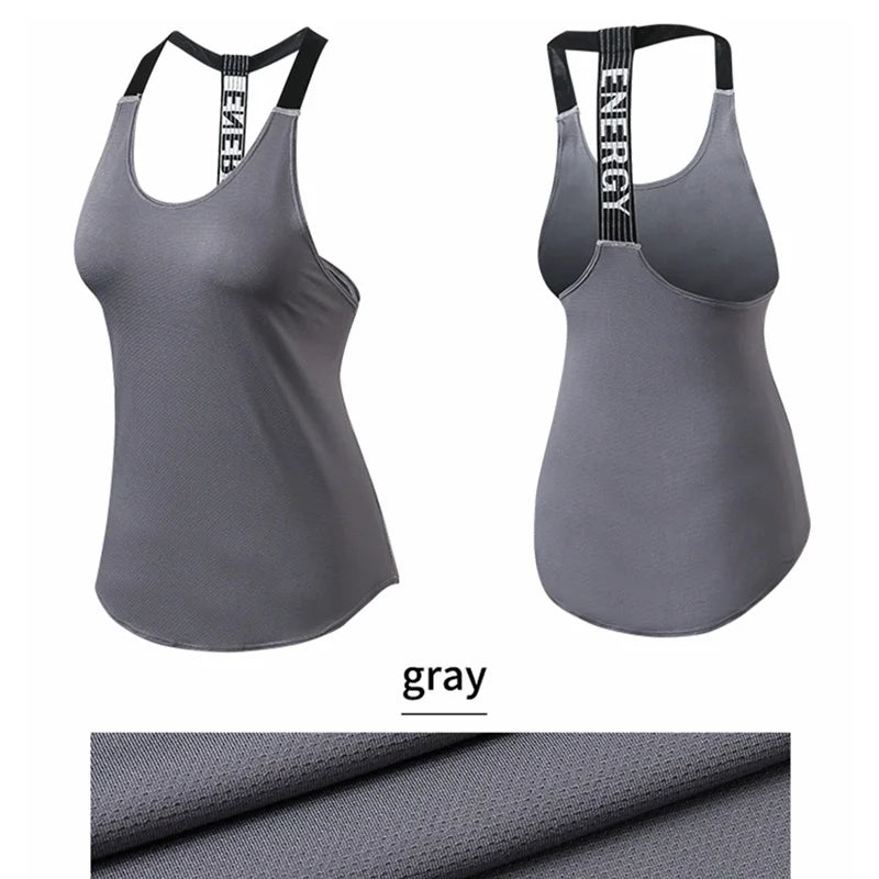 Women’s Black Sleeveless Gym Top – Backless Yoga Shirt.