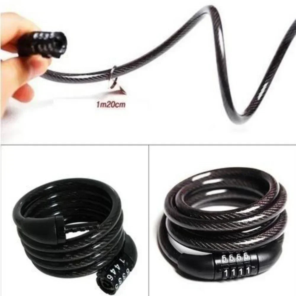 4-Digit Bicycle Security Lock – Anti-Theft Chain Padlock.