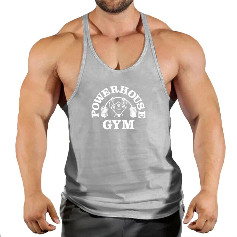 Men’s Gym Stringer Vest – Sleeveless Bodybuilding Shirt.