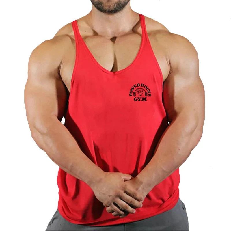 Men’s Gym Stringer Vest – Sleeveless Bodybuilding Shirt.