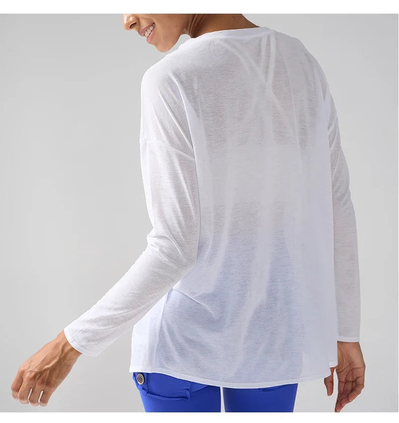 Women’s Gym & Yoga Long Sleeve Top – Quick-Dry.