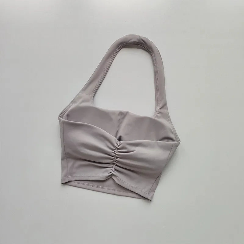 Women’s Backless Fitness Sports Bra – Athletic Crop Top.