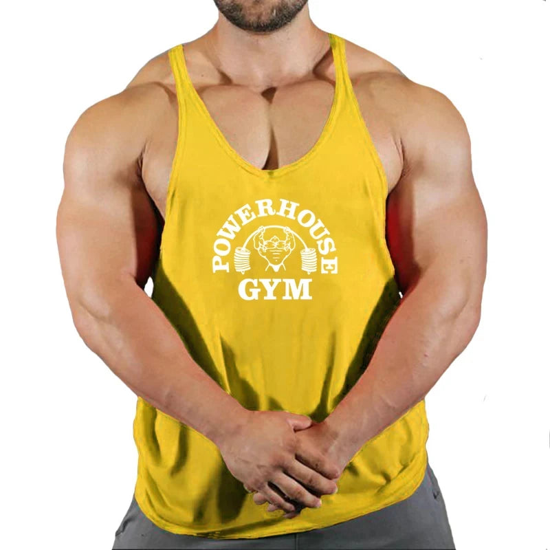 Men’s Gym Stringer Vest – Sleeveless Bodybuilding Shirt.