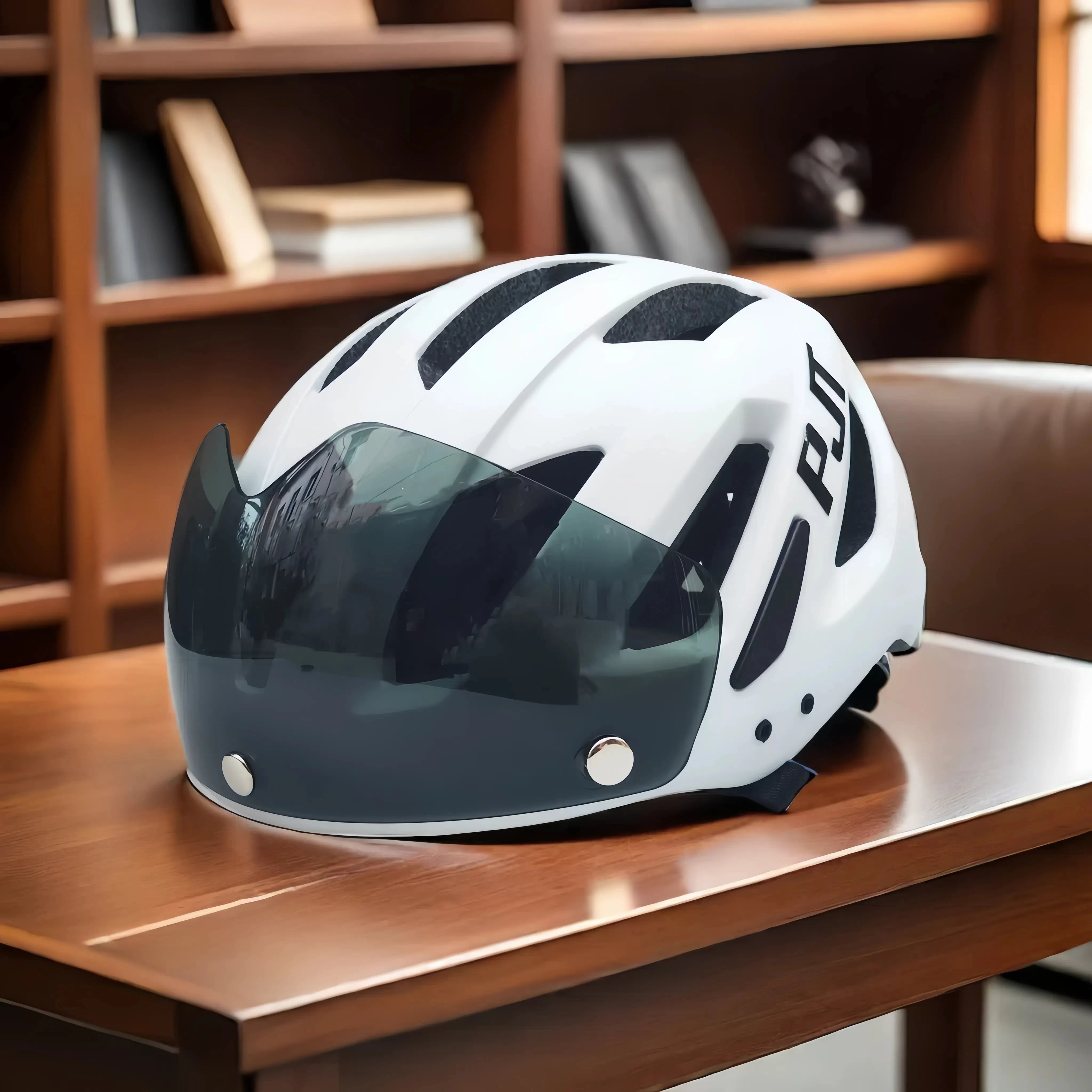 PJT LED Bike Helmet with Sun Goggle Visor – Men’s Road & MTB Helmet.