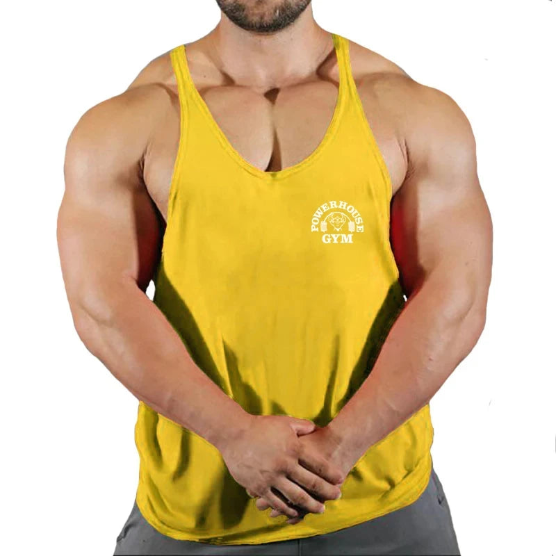 Men’s Gym Stringer Vest – Sleeveless Bodybuilding Shirt.