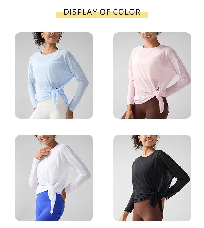 Women’s Gym & Yoga Long Sleeve Top – Quick-Dry.