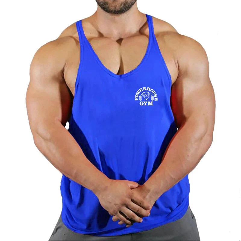Men’s Gym Stringer Vest – Sleeveless Bodybuilding Shirt.