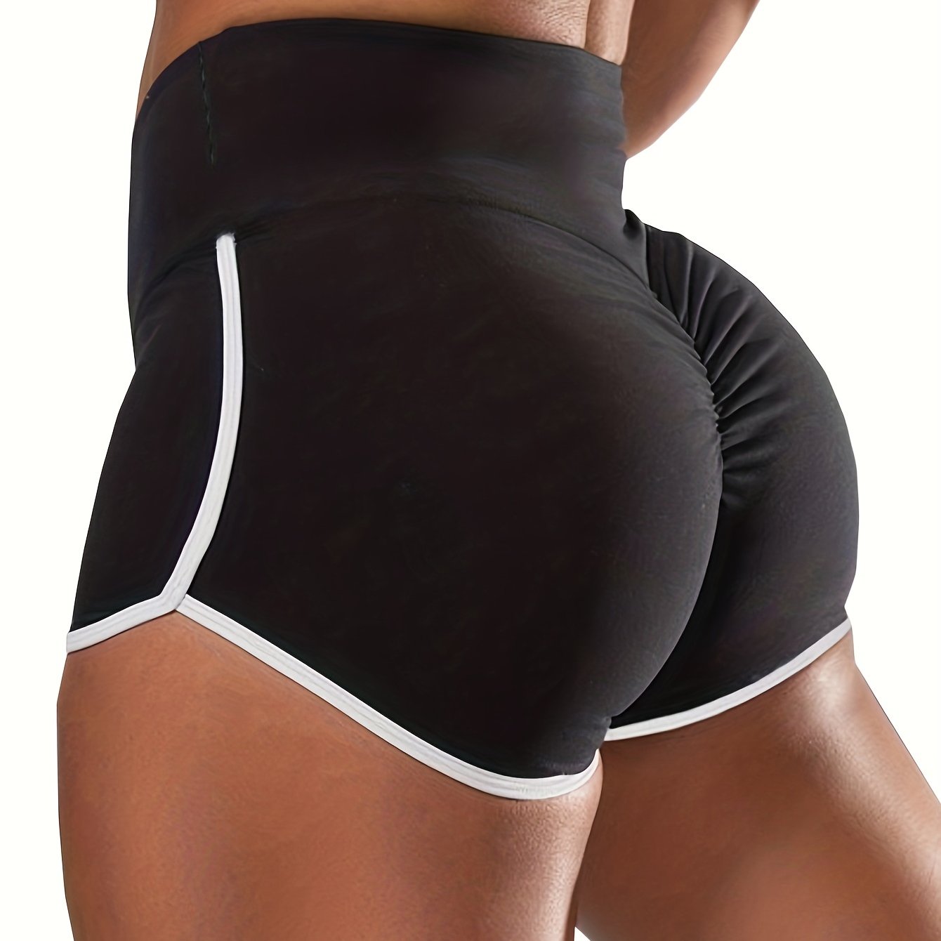 Women’s Ruched Sport Shorts – Contrast Trim.