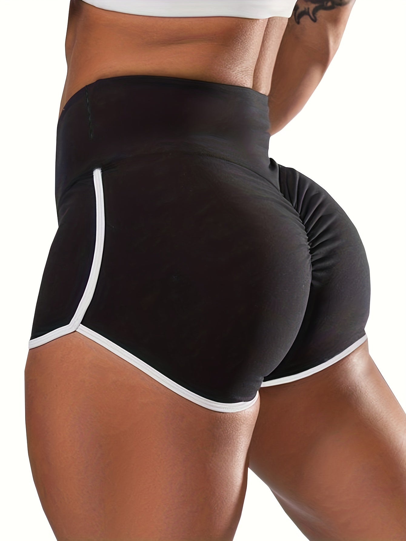 Women’s Ruched Sport Shorts – Contrast Trim.