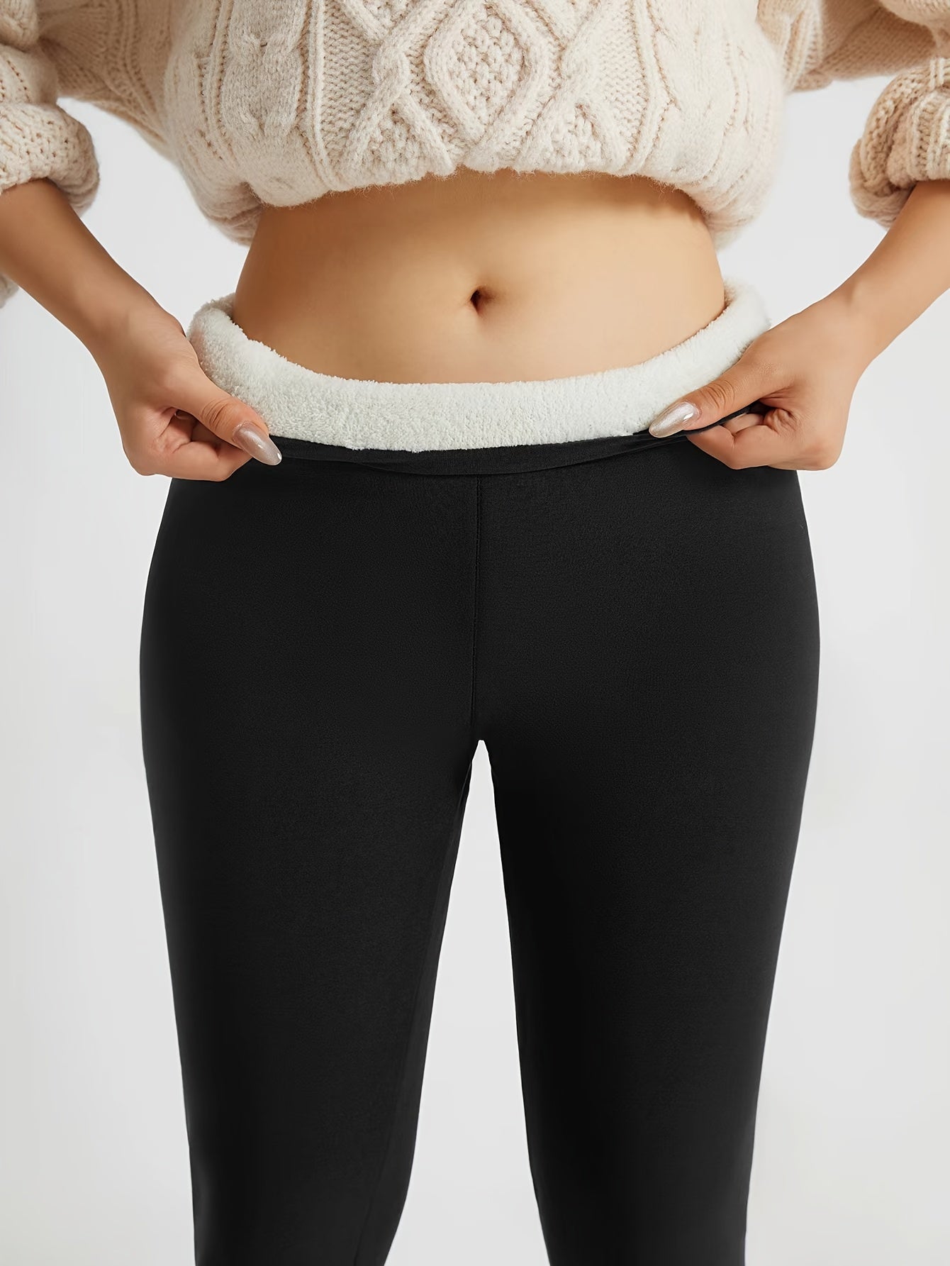 Women’s High-Waisted Thermal Leggings – Fleece-Lined.
